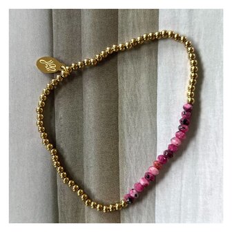 Armband staal pink