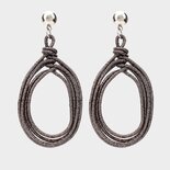 Oorbellen draad druppel off-black