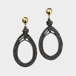 Oorbellen draad off-black knop
