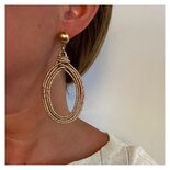 Oorbellen draad off-black knop