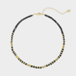 Ketting steen zwart goud