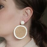 Oorbellen raffia nature
