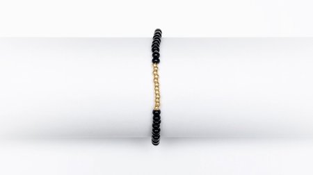 Armband rocaille mat zwart