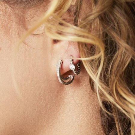 Oorbellen creool Zirconia zwart