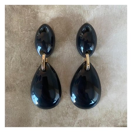 Oorbellen resin punt zwart