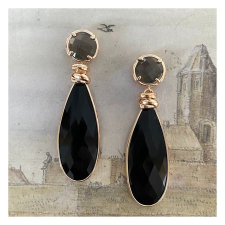 Oorbellen drop cat's zwart