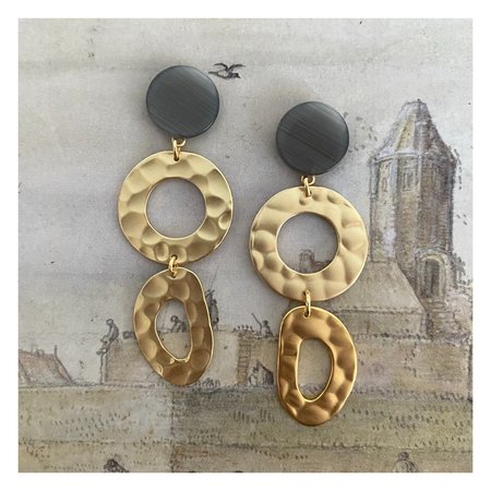 Oorbellen chain grey