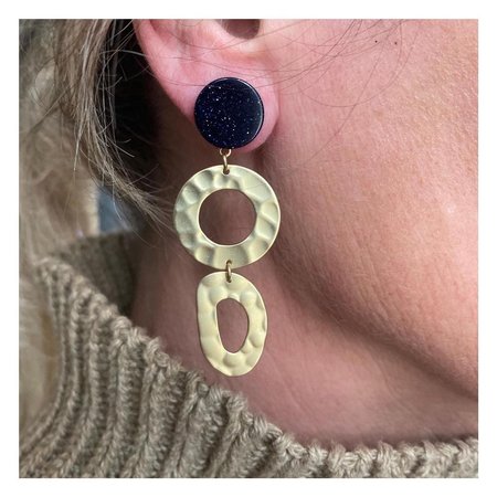 Oorbellen chain grey