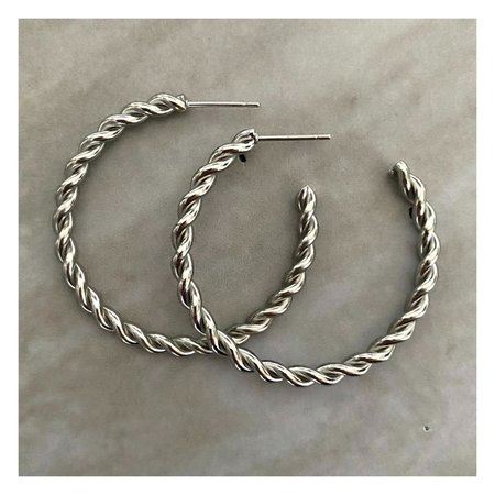 Oorbellen creool draai zilver