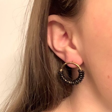 Oorbellen cirkel Miyuki zwart