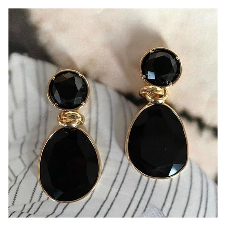 Oorbellen cat's eye zwart