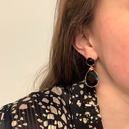 Oorbellen cat's eye zwart