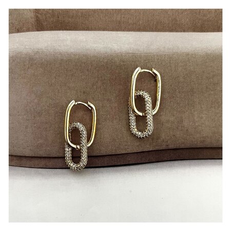 Oorbellen creool dubbel Zirconia