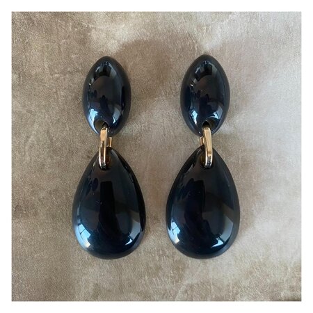 Oorbellen resin punt zwart