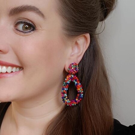 Oorbellen candy dubbel zwart