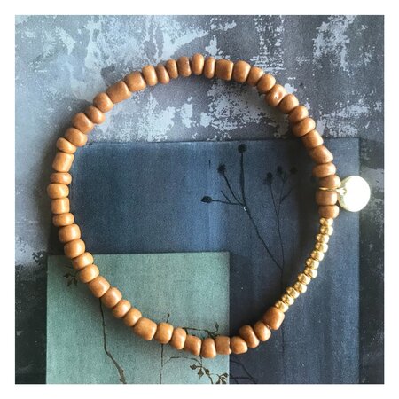 Armband rocaille cognac