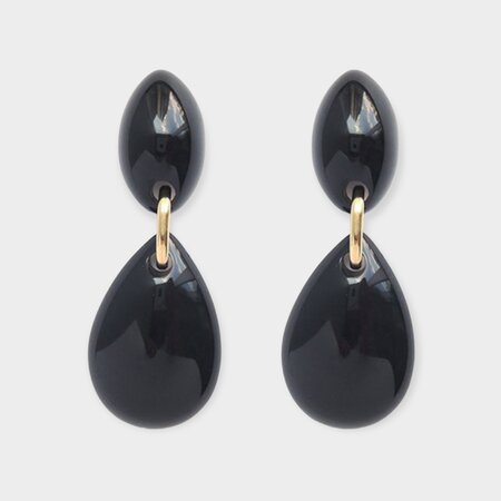 Oorbellen resin punt zwart