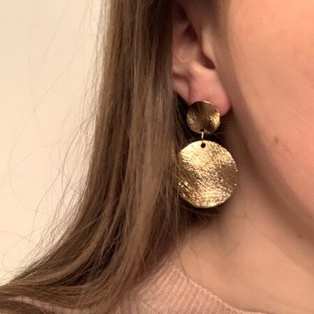Oorbellen geborsteld goud