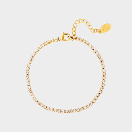 Armband staal Zirconia wit