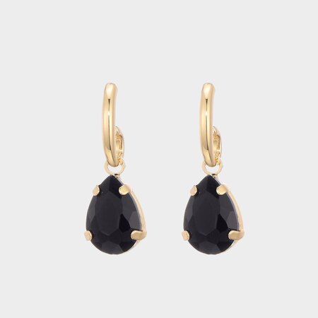 Oorbellen druppel mini zwart