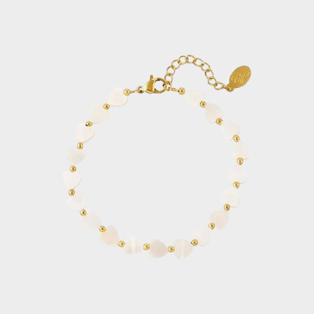 Armband staal hart schelp