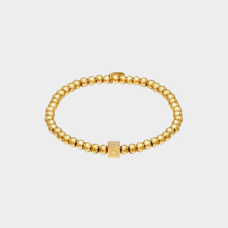 Armband staal hart goud