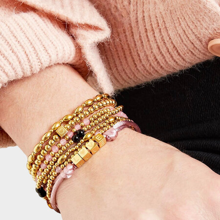 Armband staal hart goud