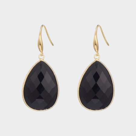 Oorbellen cat stone zwart