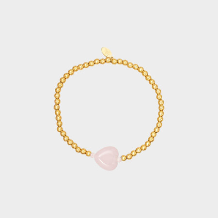 Armband hematite hart roze