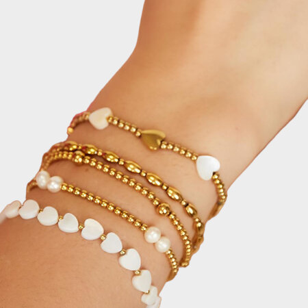 Armband hart schelp slot