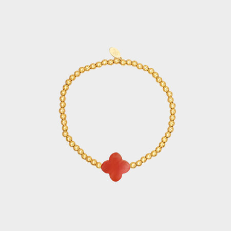 Armband staal bloem oranje