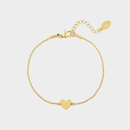 Armband staal hart klein