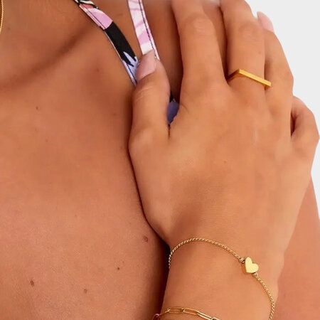 Armband staal hart klein