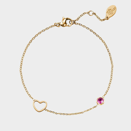 Armband staal Zirconia fuchsia