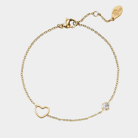 Armband staal Zirconia wit