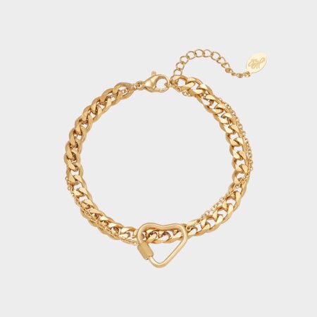Armband schakel dubbel goud