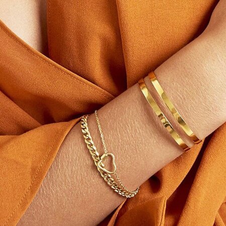 Armband schakel dubbel goud
