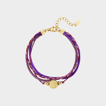 Armband combi draad paars