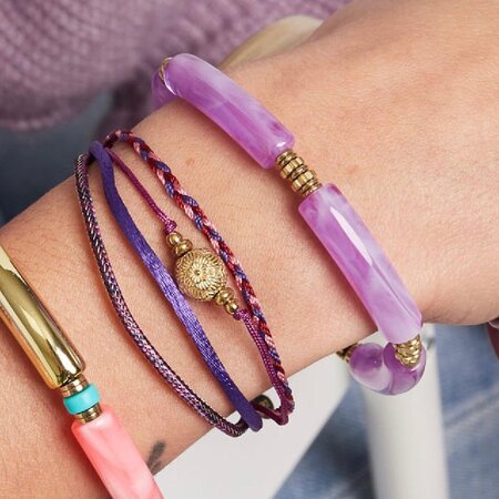 Armband combi draad paars