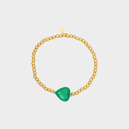 Armband hematite hart groen