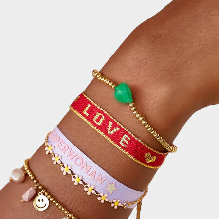 Armband hematite hart groen