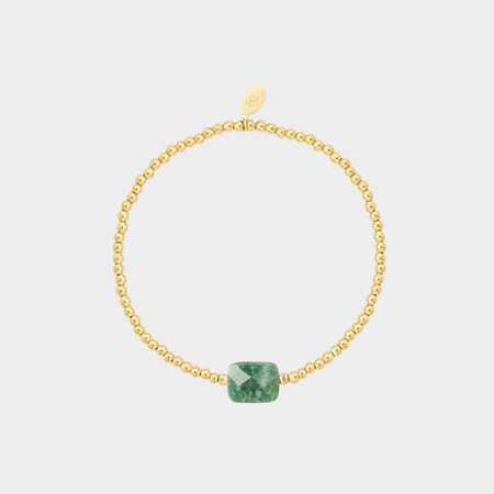 Armband staal square donkergroen