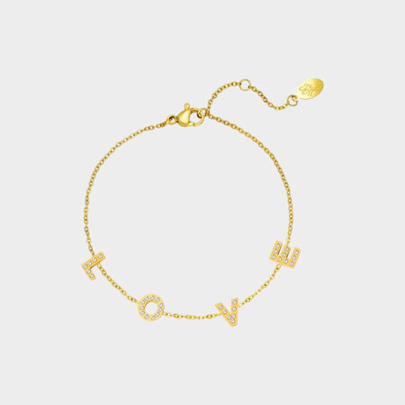 Armband staal Zirconia love