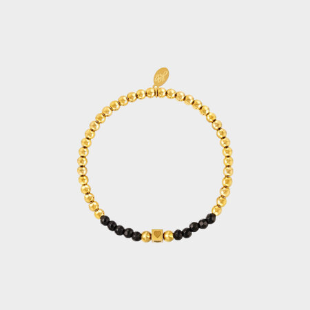 Armband hart staal zwart