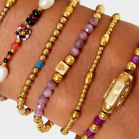 Armband hart staal zwart
