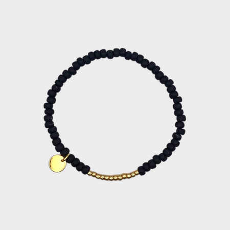 Armband rocaille mat zwart