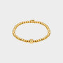 Armband staal hart goud