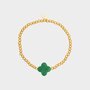 Armband staal bloem groen