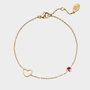 Armband staal Zirconia fuchsia