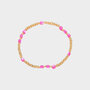 Armband staal schelp fuchsia